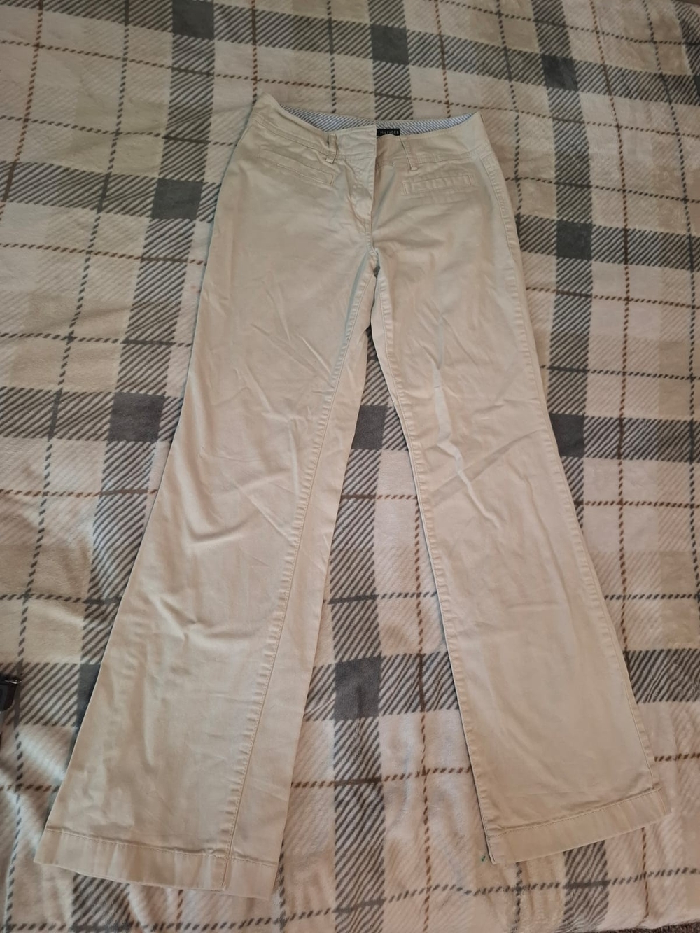 Tommy Hilfiger Women's Wide-Leg Pants And Low Waist Y2k, Prepy  in Beige